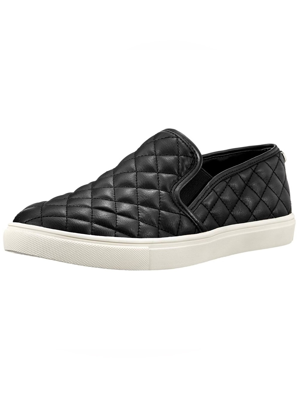 Steve Madden ECENTRCQ Black Leather Women's Slip On Sneakers size 8